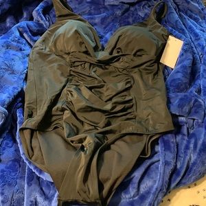 Black one piece bathing suit